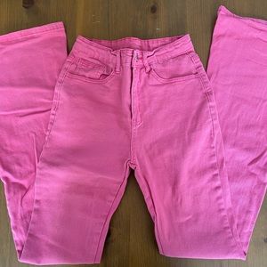 Pink High Waisted Flare Bottoms